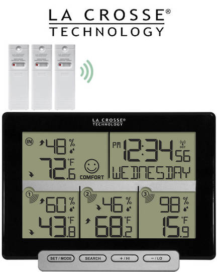 308-1412-3TX La Crosse Weather Station with 3 Remote Sensors
