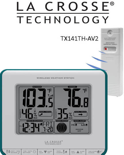 308-1711BL La Crosse Moon Phase Weather Station