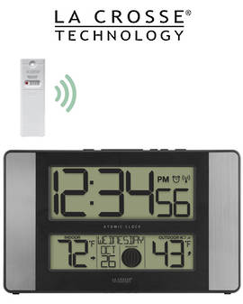 513-1417AL Moon Phase Digital Wall Clock Outdoor Temp