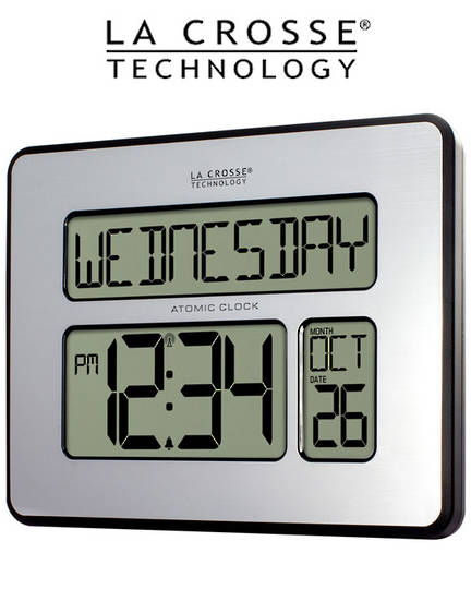 513-1419 La Crosse Digital Wall Clock with Day Display