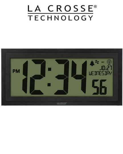 515-1419 La Crosse 38cm Large Wall Clock with Indoor Temp