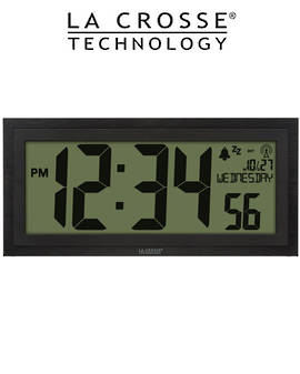 515-1419 La Crosse 38cm Large Wall Clock with Indoor Temp