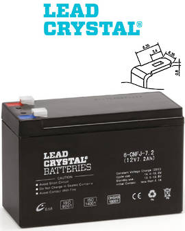 Lead Crystal 6-CNFJ-7.2 SLA 12V 7.2AH Battery