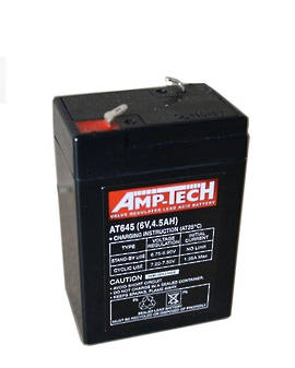 AMP-TECH AT645 6V 4.5AH SLA battery