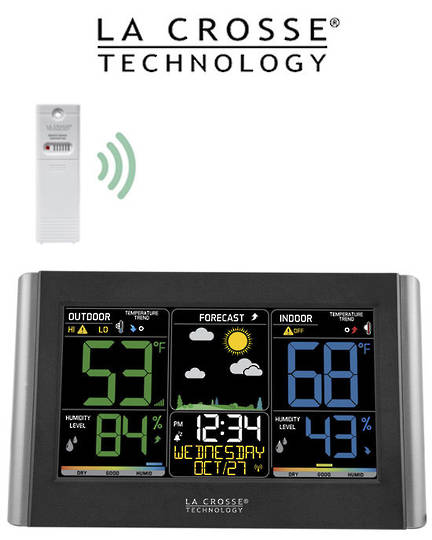 C85845 Wireless Color Weather Station Black