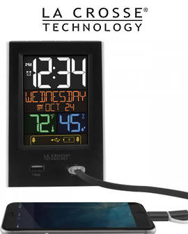 C86224 La Crosse Alarm Clock USB Charging Station