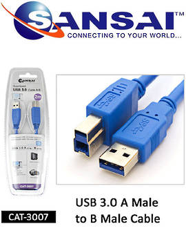 SANSAI USB3 Plug to USB-B Plug Cable 2m