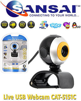 SANSAI Live USB Webcam for Video Conference