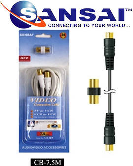 SANSAI Coax Cable TV Plug to Plug 7.5m