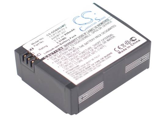 GOPRO HERO3 1ICP7/26/33-2, 601-00724-00A, AHDBT-201 Compatible Battery