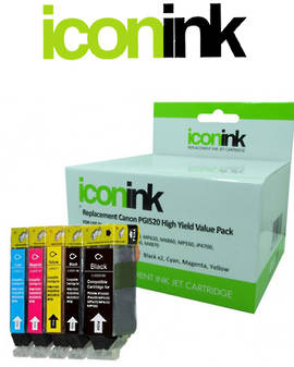 Compatible Canon CLi521 PGI520BK Ink Cartridge Set