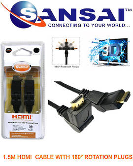 SANSAI HDMI Rotation Plug to Plug Cable 1.5m
