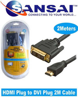 SANSAI HDMI Plug to DVI Plug Cable 2m