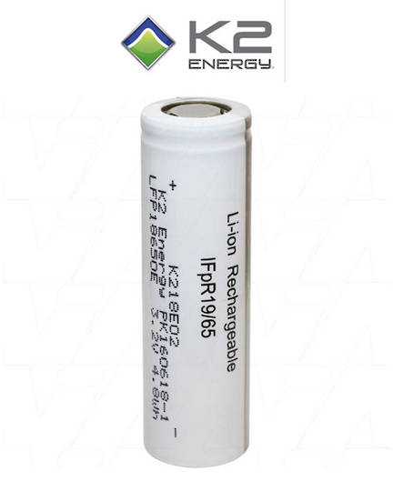 K2 Energy High Capacity Lithium Iron Phosphate 18650 battery