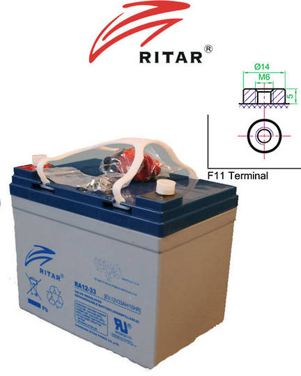 RITAR RA12-33EV 12V 33AH Deep Cycle SLA Battery