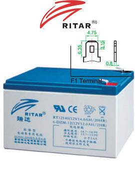 RITAR RT12140EV 12V 14AH Deep Cycle SLA battery