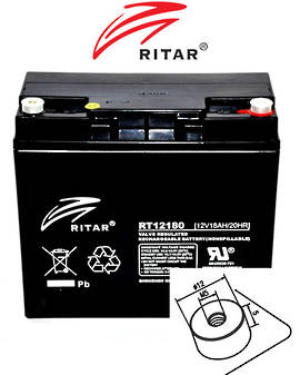 RITAR RT12180 12V 18AH SLA battery (F13 Plug)