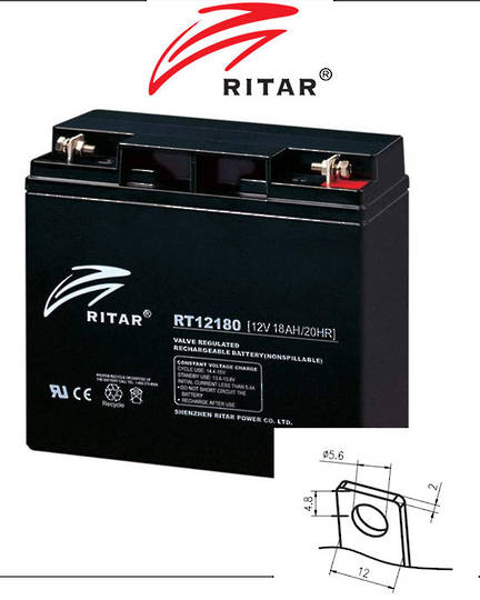 RITAR RT12180 12V 18AH SLA battery F3 Plug