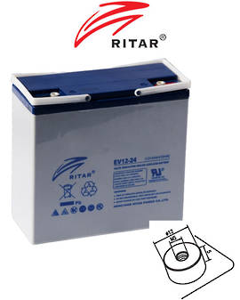 RITAR RT12240EV 12V 24AH Deep Cycle SLA Battery