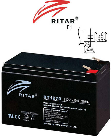 RITAR RT1270 12V 7AH SLA battery