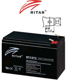 RITAR RT1272 12V 7.2AH SLA battery