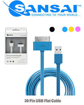 SANSAI 30 Pin Dock Connector to USB for iPhone iPod