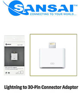 SANSAI Lightning to 30Pin Dock Connector Adaptor