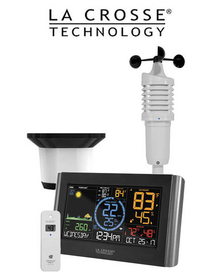 V22-WRTH La Crosse WIFI Wind Speed Rain Colour Weather Station