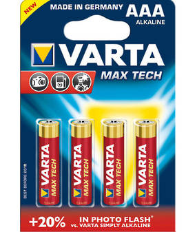 Varta Max Tech AAA Alkaline Battery 4 Pack