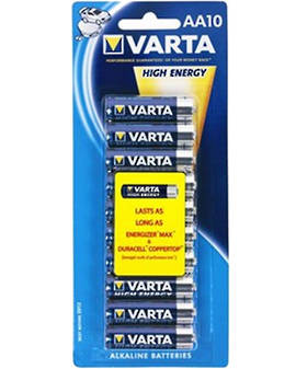 Varta AA Size LR6 Alkaline Battery 10 Pack