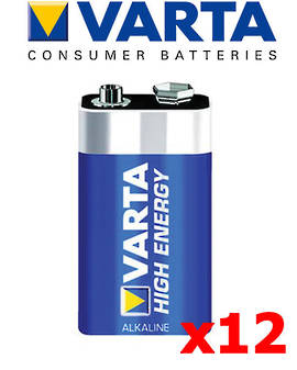 Varta High Energy 9V Alkaline 12 Pack