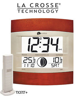 WS6118IT La Crosse Moon Phase Wall clock with Outdoor Temp