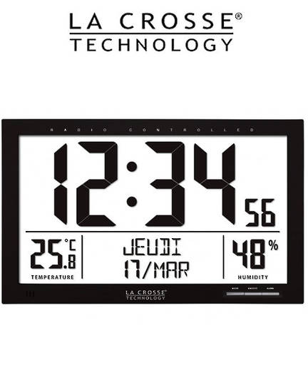 WS8013 La Crosse 37cm Large Wall Clock with Indoor Temp/Humidity