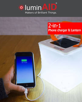 luminAID PackLite Max USB Phone Charger Solar Inflatable Lantern